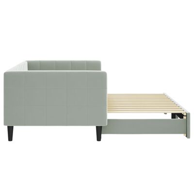 vidaXL Divano Letto con Letto Estraibile Grigio Chiaro 90x200 Velluto