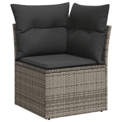 vidaXL Set Divano da Giardino 6 pz con Cuscini Grigio in Polyrattan