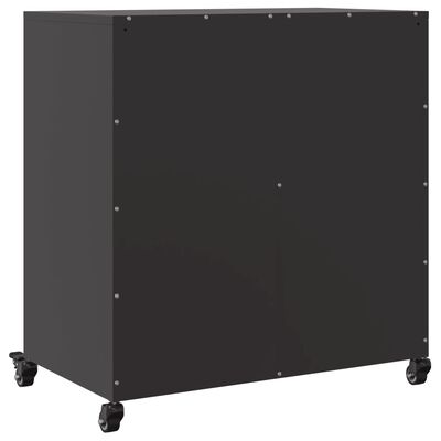 vidaXL Credenza Nera 68x39x72 cm in Acciaio