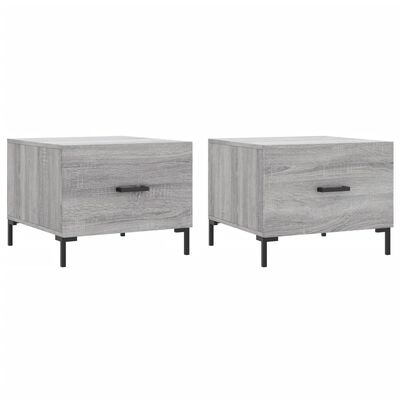 vidaXL Tavolini Salotto 2pz Grigio Sonoma 50x50x40cm Legno Multistrato