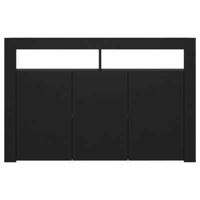 vidaXL Credenza con Luci LED Nera 115,5x30x75 cm