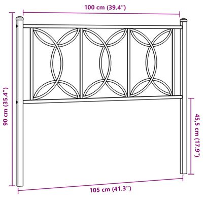 vidaXL Testiera in Metallo Bianco 100 cm