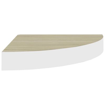 vidaXL Mensola Angolare Rovere e Bianco 25x25x3,8 cm in MDF