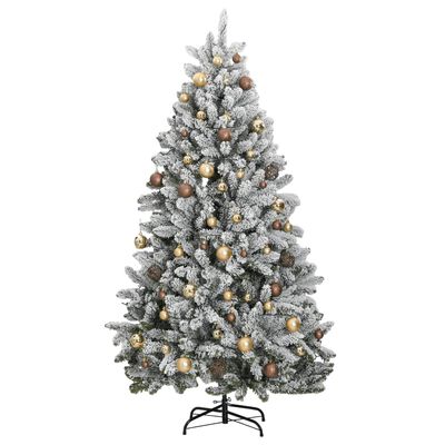 vidaXL Albero Natale Incernierato con 300 LED e Palline 180 cm