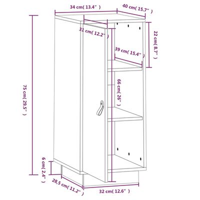 vidaXL Credenza ambra 34x40x75 cm in Legno Massello di Pino