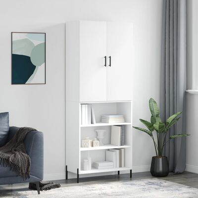 vidaXL Credenza Bianca 69,5x34x180 cm in Legno Multistrato