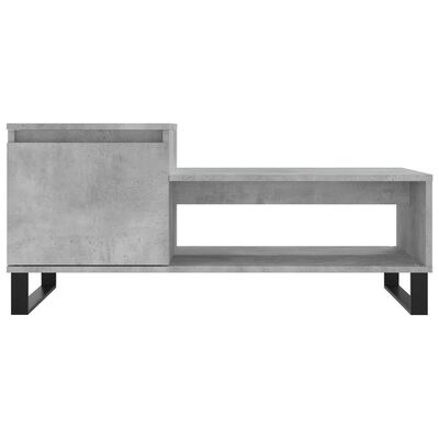 vidaXL Tavolino Salotto Grigio Cemento 100x50x45 cm Legno Multistrato