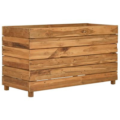 vidaXL Letto Rialzato 100x40x55 cm Legno di Teak di Recupero e Acciaio