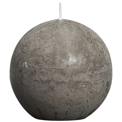 Bolsius Candela a Sfera Rustica 80 mm Grigio Talpa 6 pz