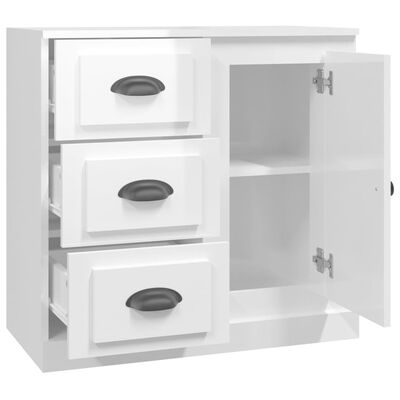 vidaXL Credenza Bianco Lucido 70x35,5x67,5 cm in Legno Multistrato