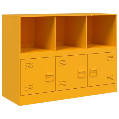 vidaXL Credenza Giallo Senape 99x39x73 cm in Acciaio