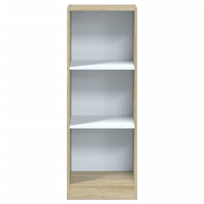 vidaXL Libreria a 3 Ripiani Bianco e Sonoma 40x24x109cm in Multistrato