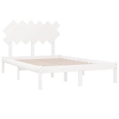 vidaXL Giroletto Bianco 120x200 cm in Legno Massello