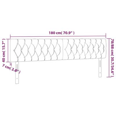 vidaXL Testiera a LED Crema 180x7x78/88 cm in Tessuto