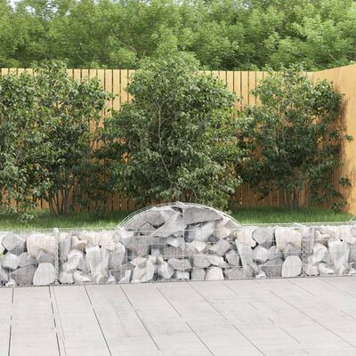 vidaXL Cesti Gabbioni ad Arco 11 pz 200x30x40/60 cm Ferro Zincato