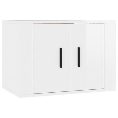 vidaXL Set Mobili Porta TV 3 pz Bianco Lucido in Legno Multistrato