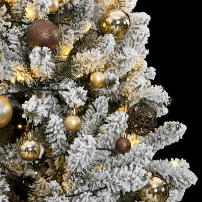 vidaXL Albero Natale Incernierato con 300 LED e Palline 180 cm