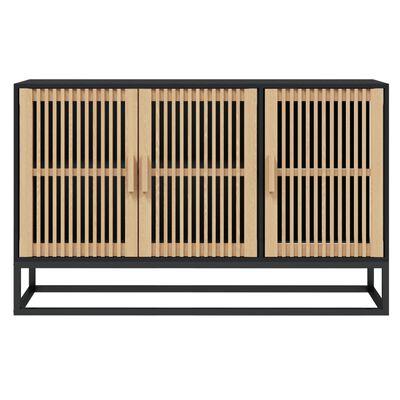 vidaXL Credenza Nera 105x30x65 cm in Legno Multistrato