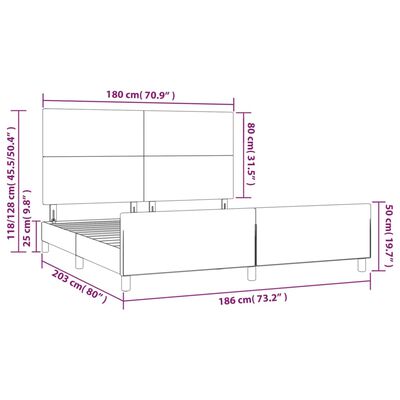 vidaXL Giroletto senza Materasso Blu 180x200 cm in Tessuto