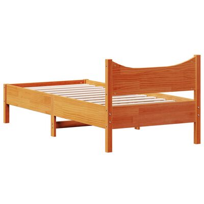 vidaXL Letto senza Materasso Marrone Cera 100x200 cm in Legno di Pino