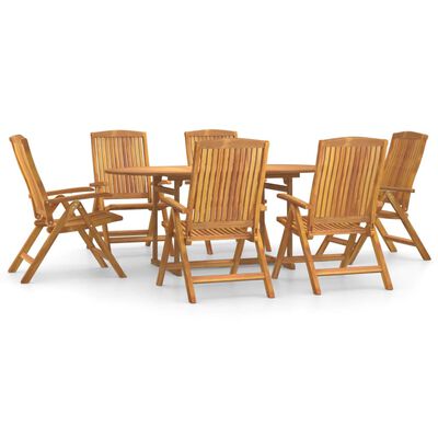 vidaXL Set da Pranzo da Giardino 7 pz in Legno Massello di Teak