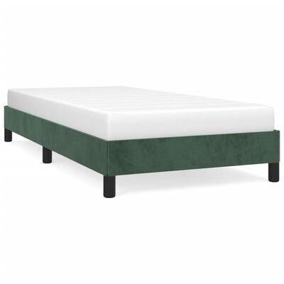 vidaXL Giroletto senza Materasso Verde Scuro 90x190 cm in Velluto