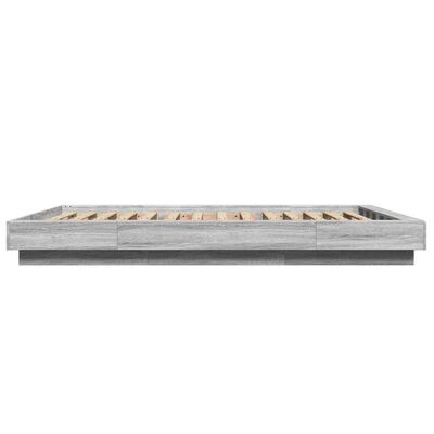 vidaXL Giroletto Luci LED Grigio Sonoma 140x190 cm Legno Multistrato