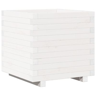 vidaXL Fioriera da Giardino Bianca 50x50x49,5cm Legno Massello di Pino