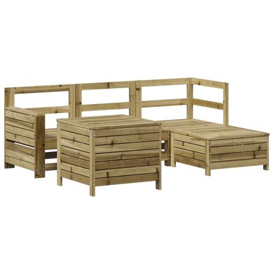 vidaXL Set Divani da Giardino 5 pz in Legno Impregnato di Pino