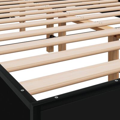 vidaXL Giroletto Nero 140x200 cm in Legno Multistrato e Metallo