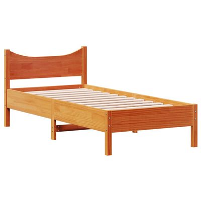 vidaXL Letto senza Materasso Marrone Cera 75x190 cm in Legno di Pino