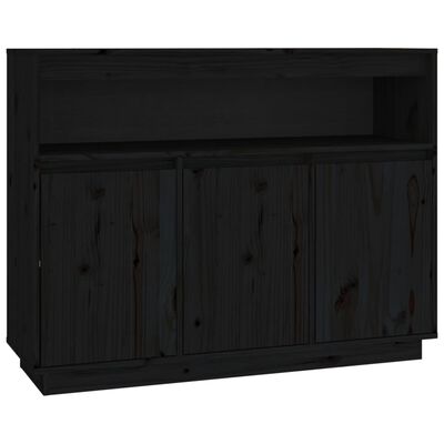 vidaXL Credenza Nera 104,5x34x80 cm in Legno Massello di Pino