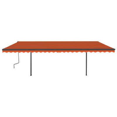 vidaXL Tenda da Sole Retrattile Manuale con LED 6x3 m Arancio Marrone