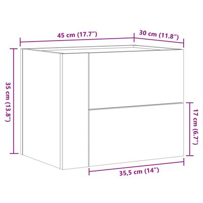 vidaXL Comodini a Muro 2 pz Bianchi 45x30x35 cm