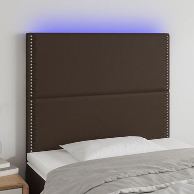 vidaXL Testiera a LED Marrone 100x5x118/128 cm in Similpelle