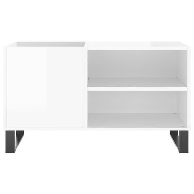 vidaXL Mobile Porta Dischi Bianco Lucido 85x38x48 cm Legno Multistrato