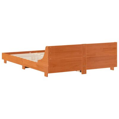 vidaXL Letto senza Materasso Marrone Cera 160x200 cm in Legno di Pino