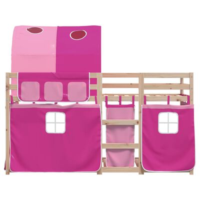 vidaXL Letto a Castello senza Materasso Rosa 90x190 cm Legno di Pino