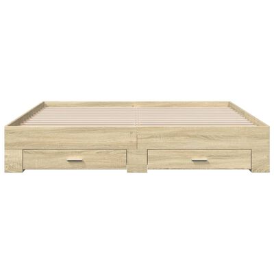 vidaXL Giroletto Cassetti Rovere Sonoma 180x200 cm Legno Multistrato