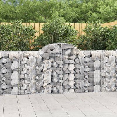 vidaXL Cesti Gabbioni ad Arco 18 pz 200x50x100/120 cm Ferro Zincato