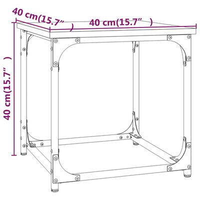 vidaXL Tavolino da Salotto Rovere Marrone 40x40x40cm Legno Multistrato