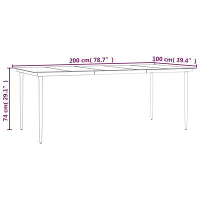 vidaXL Set da Pranzo da Giardino 7 pz in Polyrattan