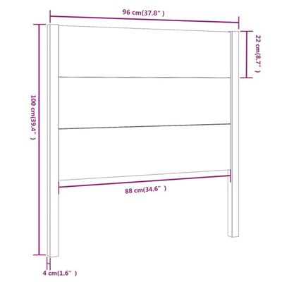 vidaXL Testiera ambra 96x4x100 cm in Legno Massello di Pino