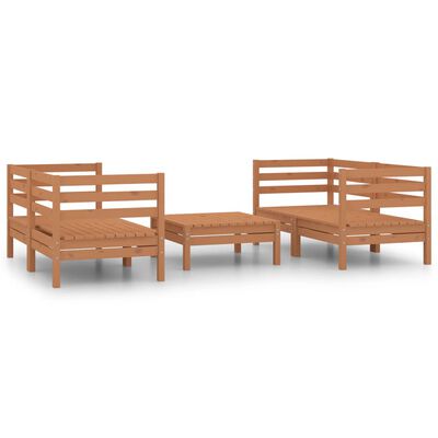 vidaXL Set Salotto da Giardino 5pz Marrone Ambra Legno Massello Pino