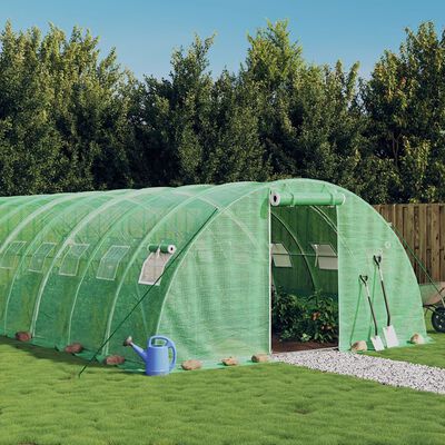 vidaXL Serra con Telaio in Acciaio Verde 64 m² 16x4x2 m