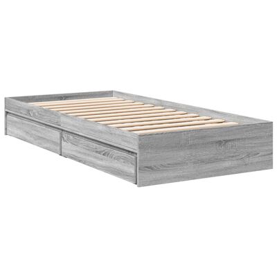 vidaXL Giroletto Cassetti Grigio Sonoma 100x200 cm Legno Multistrato