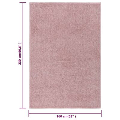 vidaXL Tappeto a Pelo Corto 160x230 cm Rosa