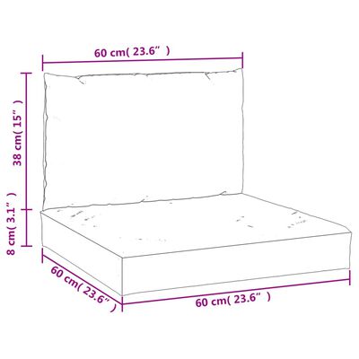 vidaXL Cuscini per Pallet 2 pz Tortora in Tessuto Oxford