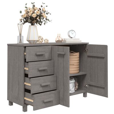 vidaXL Credenza HAMAR Grigio Chiaro 113x40x80cm Legno Massello di Pino