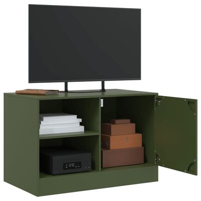 vidaXL Mobile TV Verde Oliva 67x39x44 cm in Acciaio